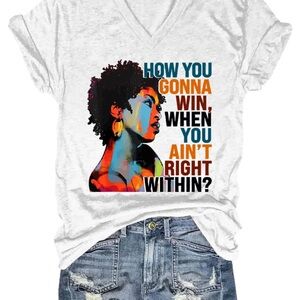 LAURYN HILL XL WOMENS GRAPHIC TEE WHITE V-NECK CASUAL PULLOVER 100% COTTON NWOT